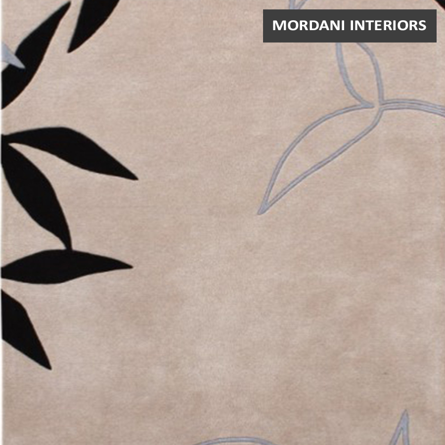 009-A Fantasy Black Leaf Carpet Rugs